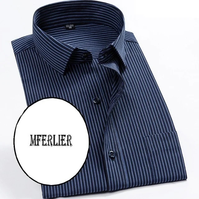 picture color Мужская рубашка 10XL 9XL, Классическая рубашка в полоску с длинным рукавом, большие размеры 5XL 6XL 8XL, осень 14XL, деловая Мужская блузка, официальная, офисная, 12XL 54 - Цвет: picture color