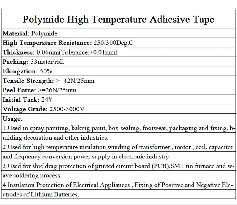 40mm x 33m 3D Printer Parts High Temperature Resistant Heat BGA Kapton Polyimide Insulating Thermal Insulation Adhesive Tape |