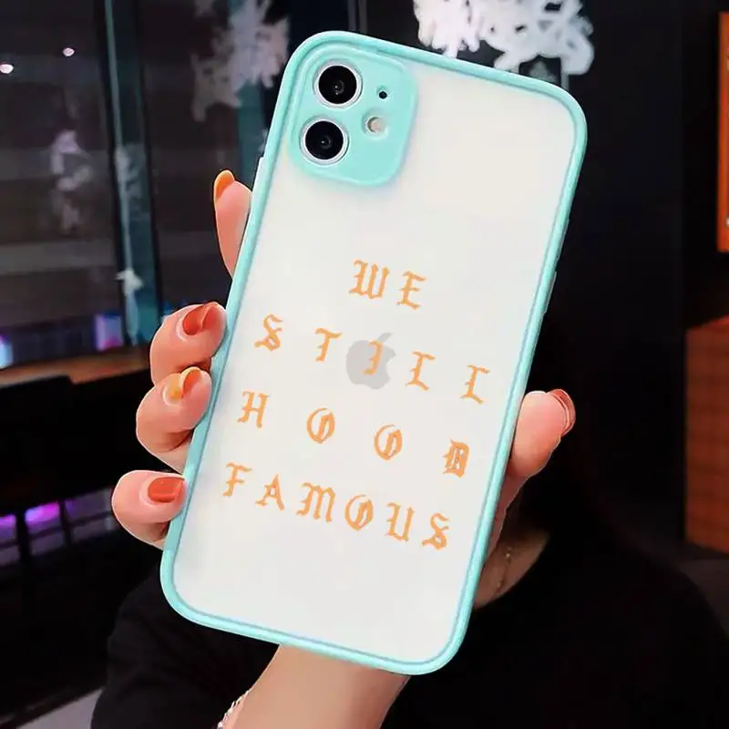 

Kanye PABLO Color text pattern Phone Case For iPhone 12 11 Mini Pro XR XS Max 7 8 Plus X Matte transparent blue Back Cover