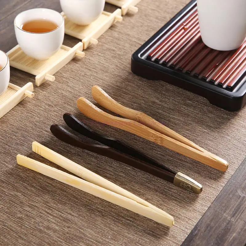 

Bamboo Teaware Tea Clips Wood Toast Tong Wooden Toaster Bagel Bacon Tongs