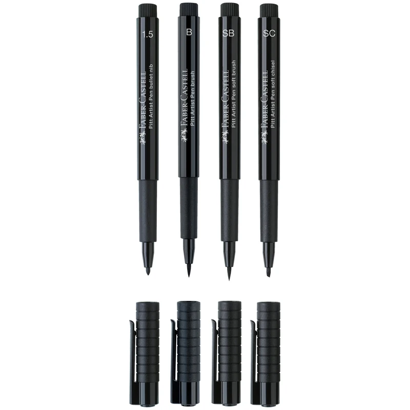 Набор капиллярных ручек Faber-Castell &quotPitt Artist Pen&quot черные 4шт. 1 5мм/B/SB/C пласт. уп.