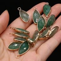 2pc natural stone faceted pendants reiki heal green fluorite for charms jewelry making diy necklace earring accessories