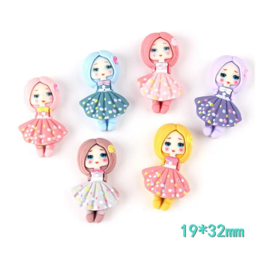 10 шт./лот милые каучуковые кабошоны принцессы с плоской задней стороной
