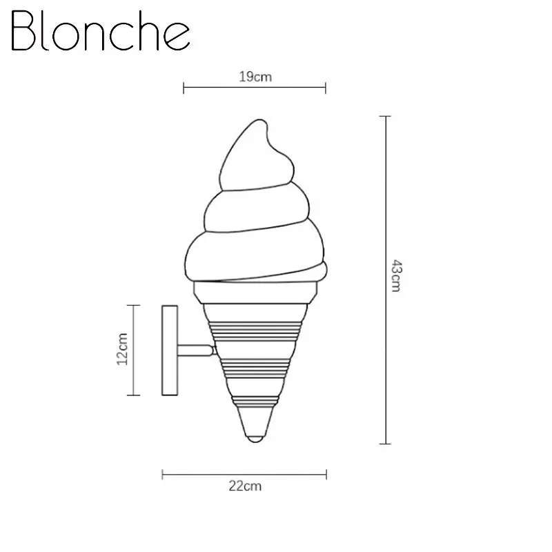 Современный настенный светильник для мороженного мультяшный светодиодный бра