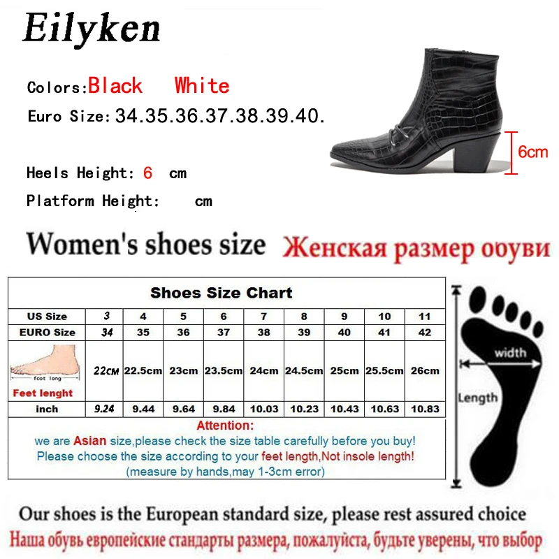 EilyKen/Классические ковбойские ботильоны из искусственной кожи женские ботинки на танкетке и высоком каблуке белые, черные ковбойские женские ботинки г. Женская обувь, размер 43