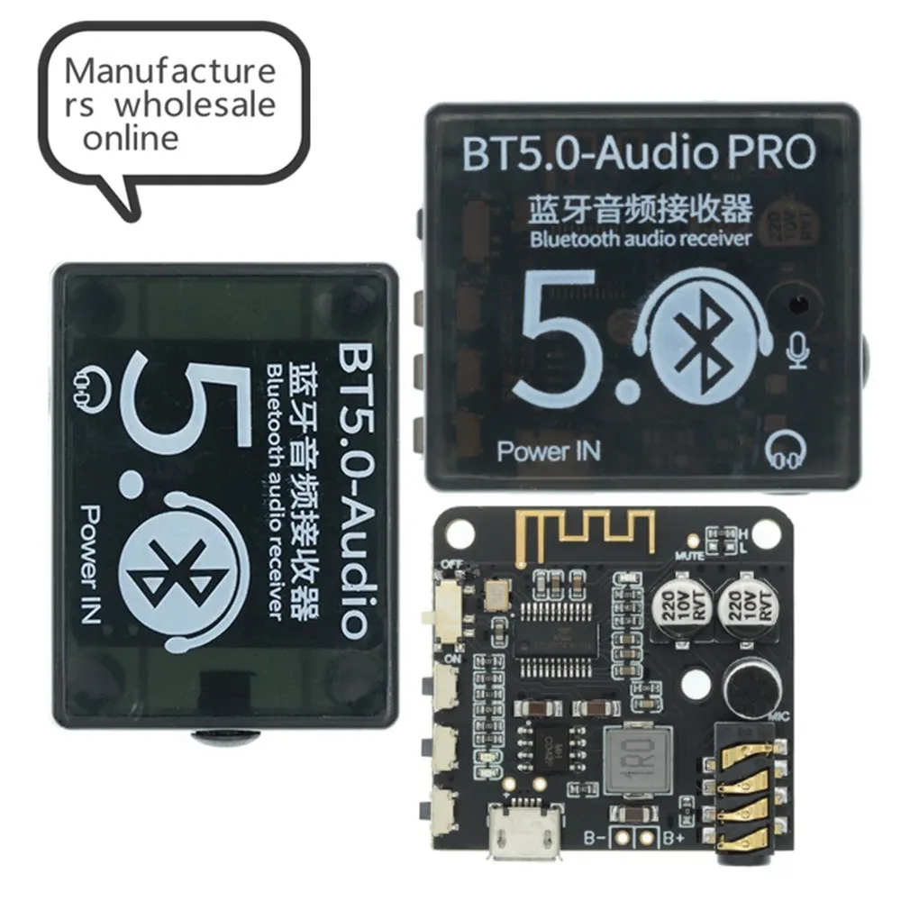 

Mini Bluetooth 5.0 Decoder Board Audio Receiver BT5.0 PRO MP3 Lossless Player Wireless Stereo Music Amplifier Module With Case
