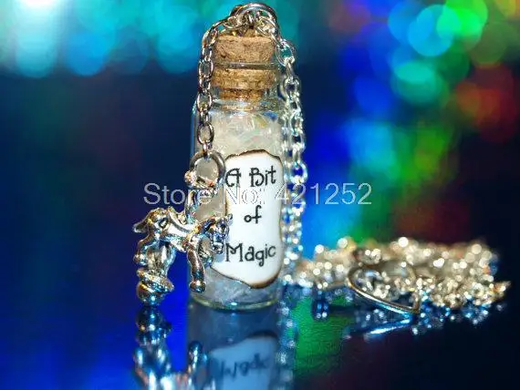 

12 шт. небольшое волшебное ожерелье с подвеской карусели Берт и Мэри поппины стеклянная бутылка ожерелье в серебре
