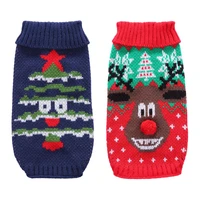 winter warm cat dog clothes reindeer christmas sweater for small yorkie pet clothing coat knitting crochet clothing