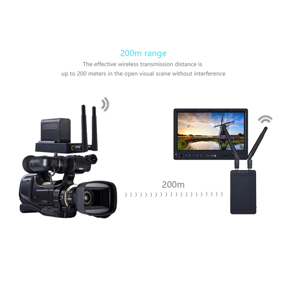 

5G Transmitter Receiver Kit With HDMI Transmission Compatible T1 4K HD 656ft Wireless For Vlog Live Streaming Camera