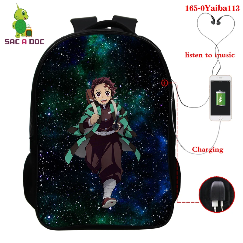 

Школьный рюкзак Kimetsu No Yaiba для мальчиков и девочек, модный ранец с 3d рисунком аниме для подростков