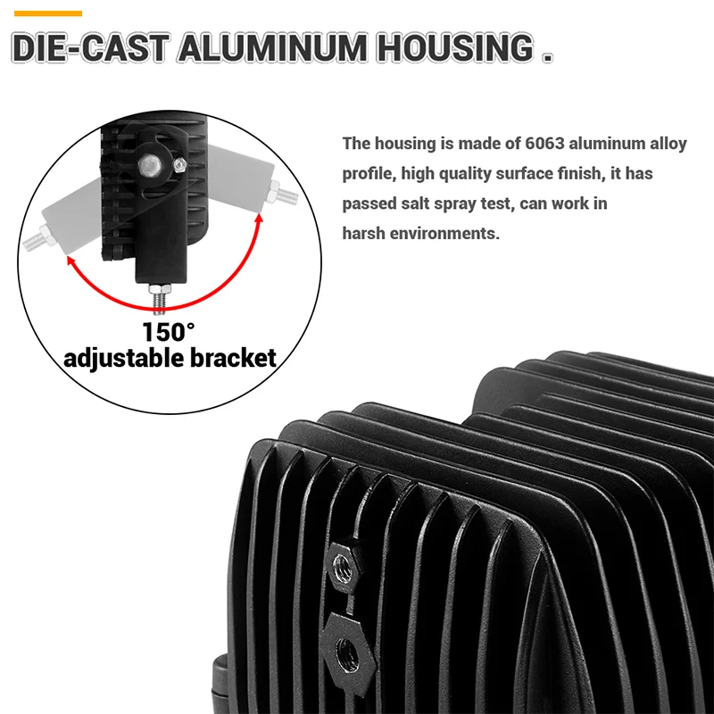 Светодиодный рабочий светильник 5 дюймов 2 шт. квадратный прожектор