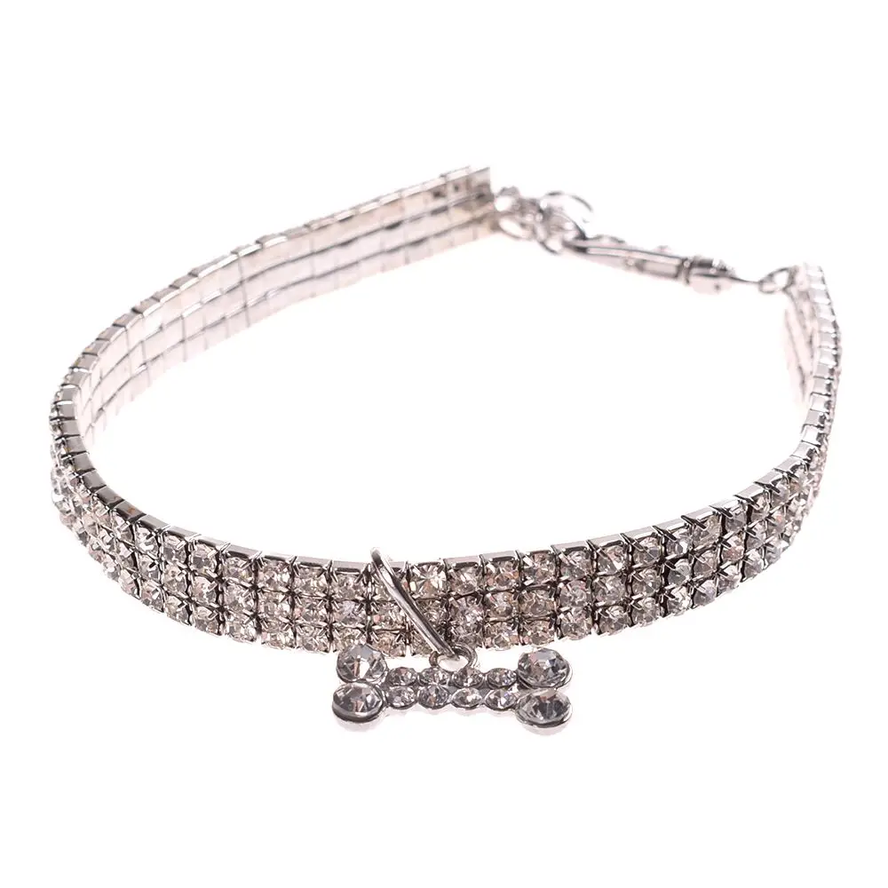 Собачий ошейник с кристаллами алмаза Щенок Pet блестящая Полный Стразы ожерелье