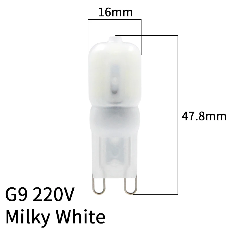 G9 220V Milky White Светодиодная лампа G4 G9 DC 12 V/AC 220V 2W SMD 2835 прозрачная/молочно-белая люстра-прожектор Светодиодная лампа сменная галогеновой лампы - Испускаемый цвет: G9 220V Milky White