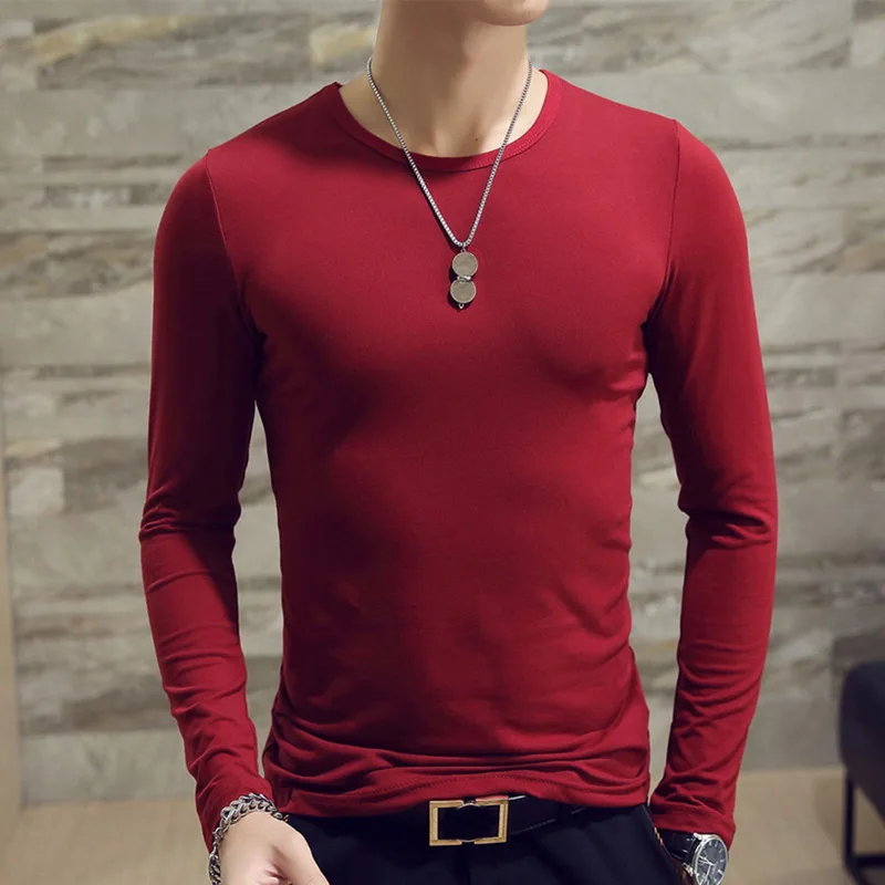 Мужская теплая термо-футболка CYSINCOST Повседневная футболка с длинным рукавом и