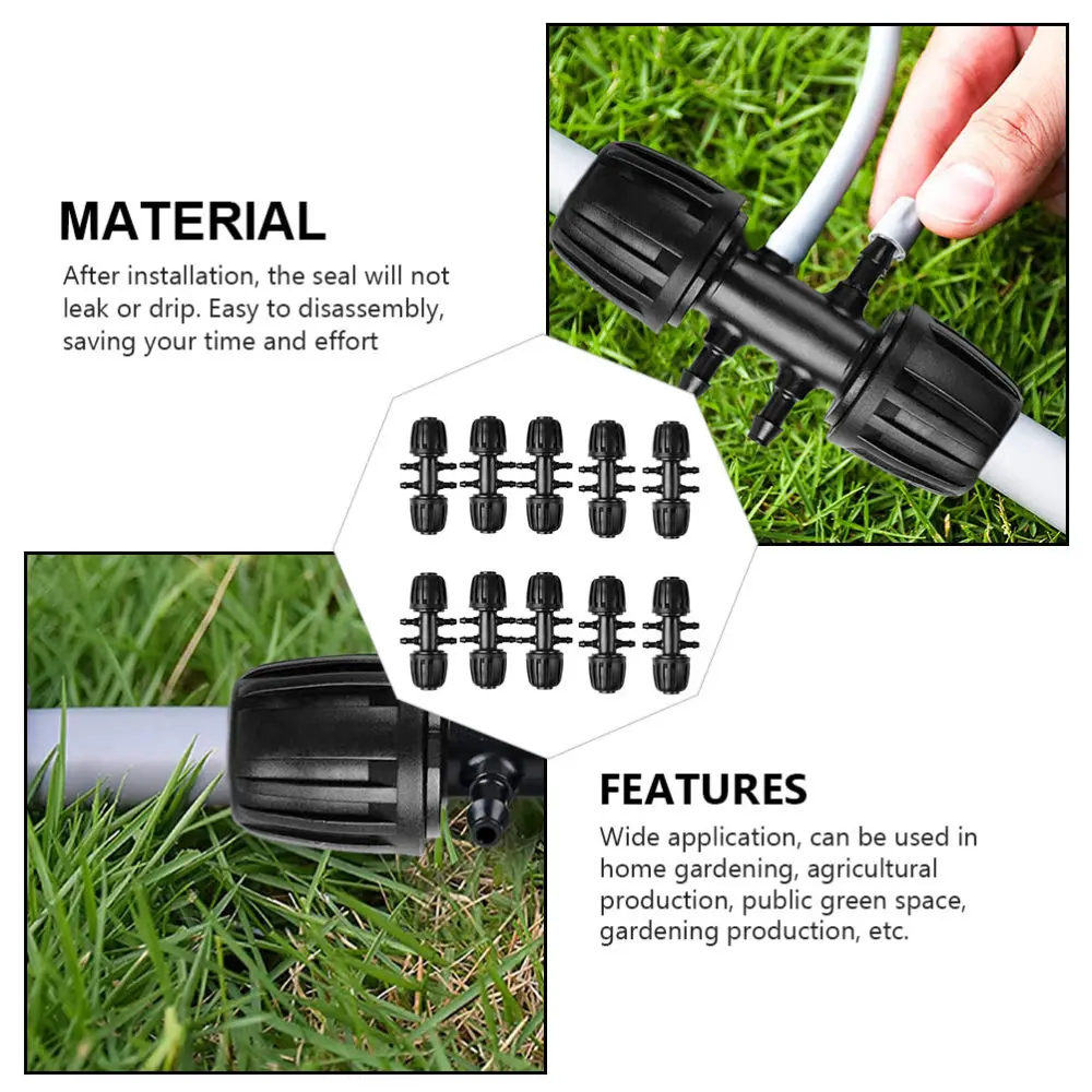 

10pcs Pipe Fitting 16mm to 4/7 Hose Barb 6 Ways Connector Splicer
