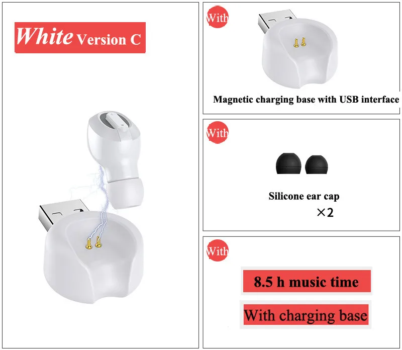 USB WHITE Новинка, мини T1 TWS 5,0, Bluetooth наушники, беспроводные стерео наушники-вкладыши с зарядной коробкой, микрофон, гарнитура для huawei, iphone, Xiaomi - Цвет: USB WHITE