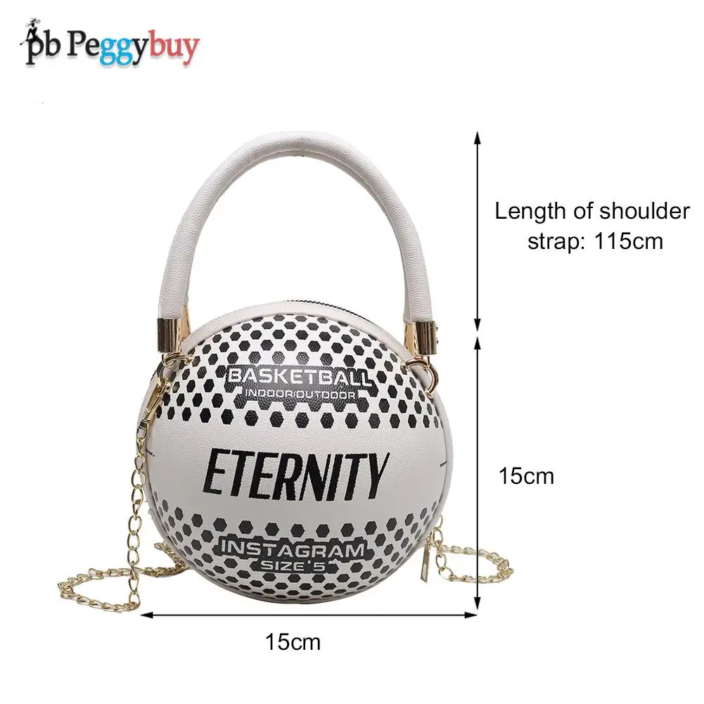 

Fashion Women Spherical Shape Letters Printing PU Leather Crossbody Shoulder Messenger Bag Casual Ladies Top-handle Mini Handbag