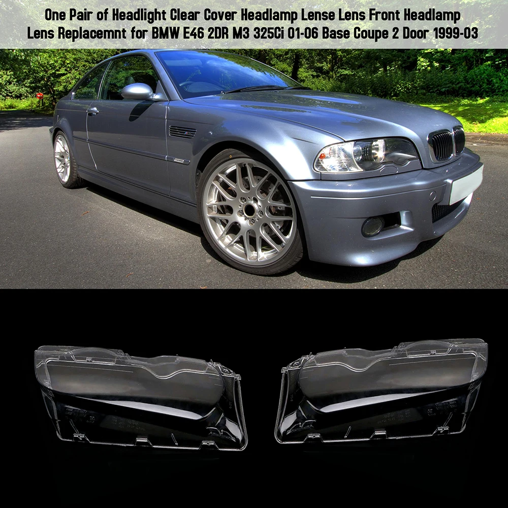 Автомобильная накладка на переднюю фару 63126904298 63128377278 для BMW E46 2DR M3 325Ci 01 06 Base Coupe 2