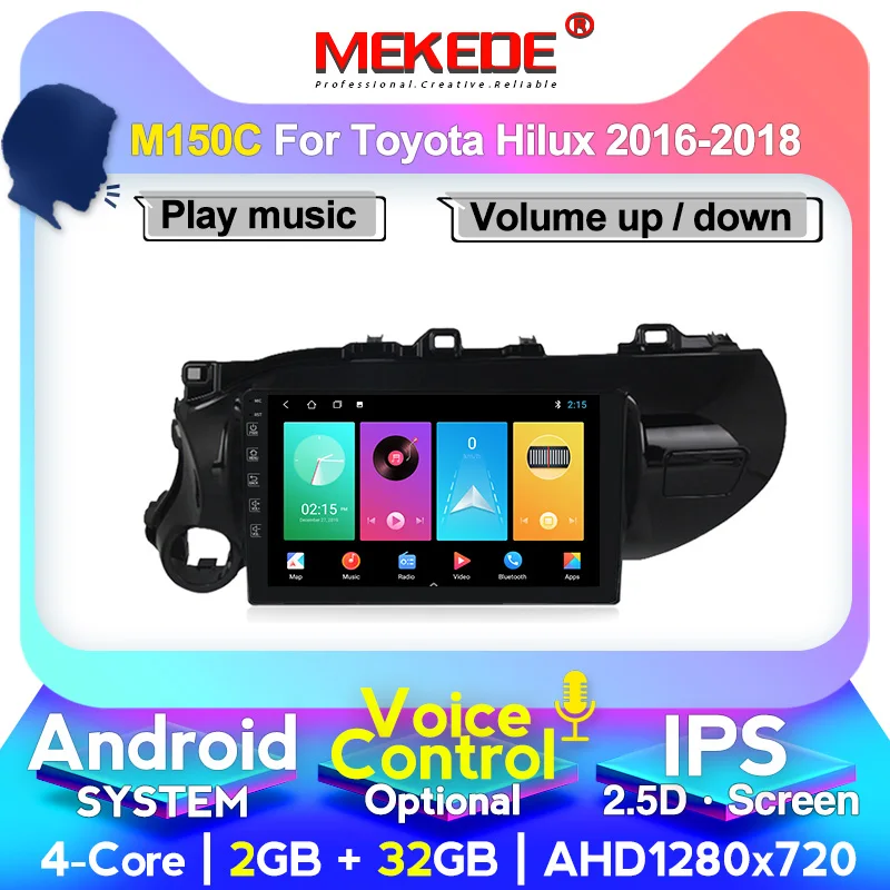 Mekede Android автомобильный радиоприемник для Toyota Hilux 2016 2017 2018 IPS экран мультимедийная