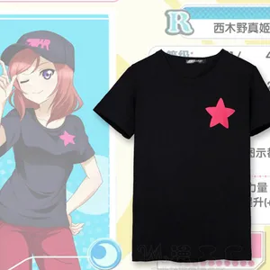 Футболка для косплея из аниме Love Live, футболка Maki Nishikino, летние хлопковые мужские и женские футболки с коротким рукавом, топы