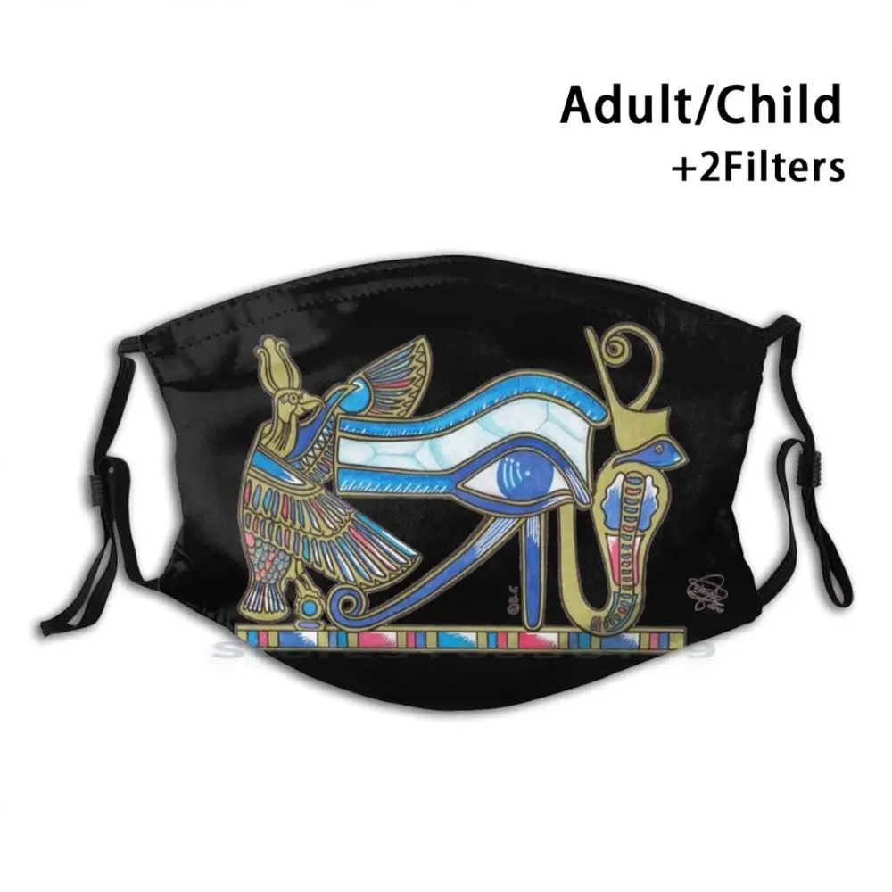 

Eye Of Horus Print Reusable Pm2.5 Filter DIY Mouth Mask Kids Eye Horus Egypt Pyramids In Egypt Pharaoh Egyptian Gods Ancient