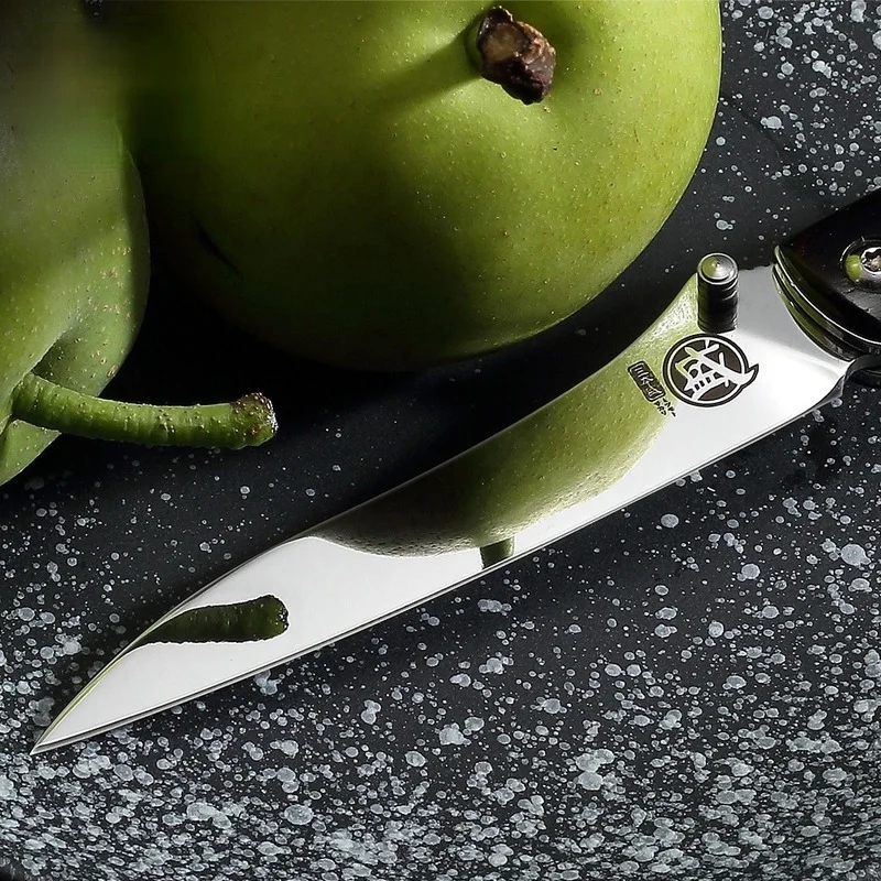 

Mini Folding Knife Household Kitchen Mirror Stainless Steel Foldable Portable Fruit Peeling Japanese Knife Sandvik Powder Steel