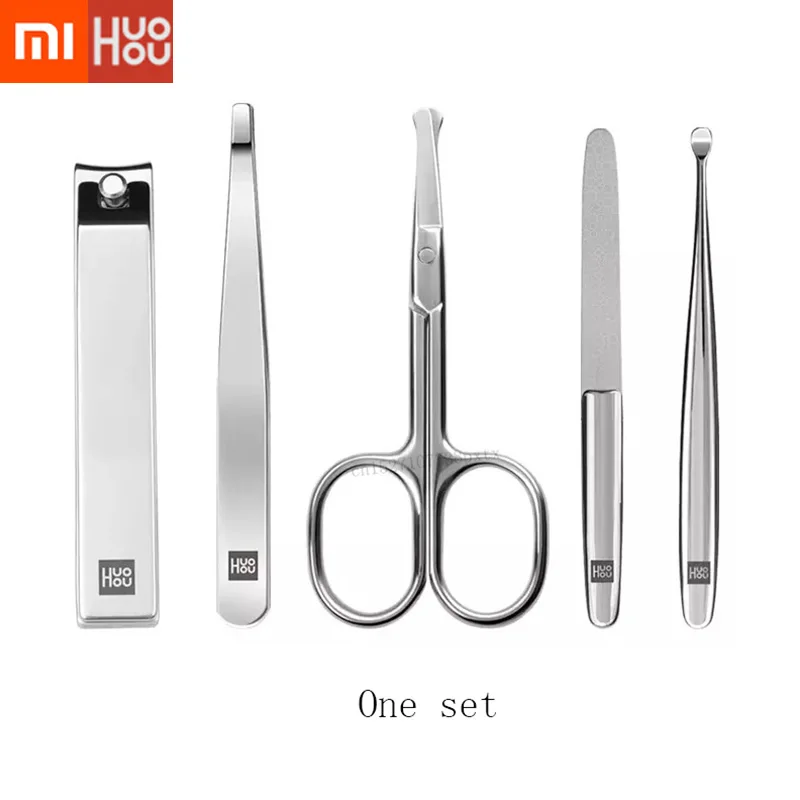 Xiaomi Huohou 5 шт. новые маникюрные кусачки для ногтей триммер волос в носу портативный