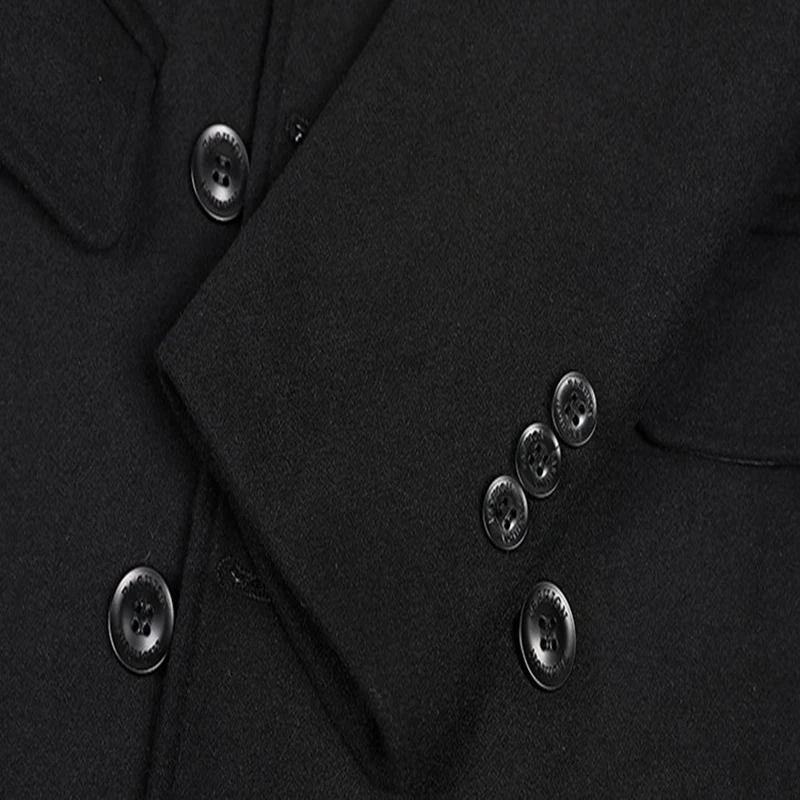 

Autumn Winter Men Wool Blends Coat Double Breasted Long Trench Coat Men New Thick Pea Coat Male Woolen Overcoats