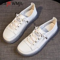 cxjywmjl genuine leather womens flat sneakers large size 35 41 autumn vulcanized shoes ladies casual shoes comfortable flats