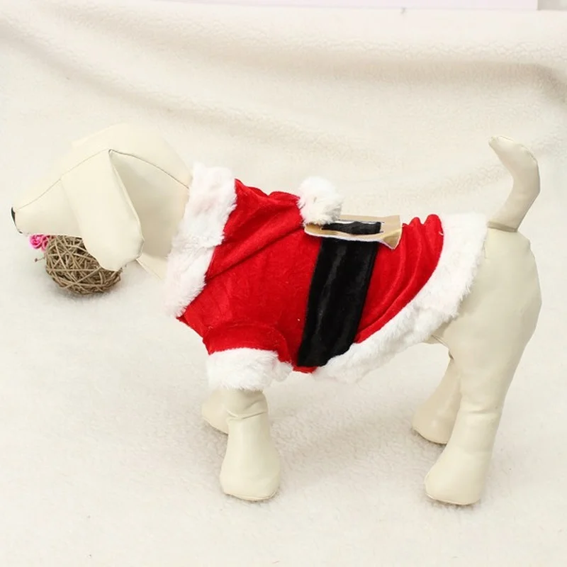 

Pet Puppy Dog Christmas Santa Claus Clothes Hoodie Outfit Outwear Coat