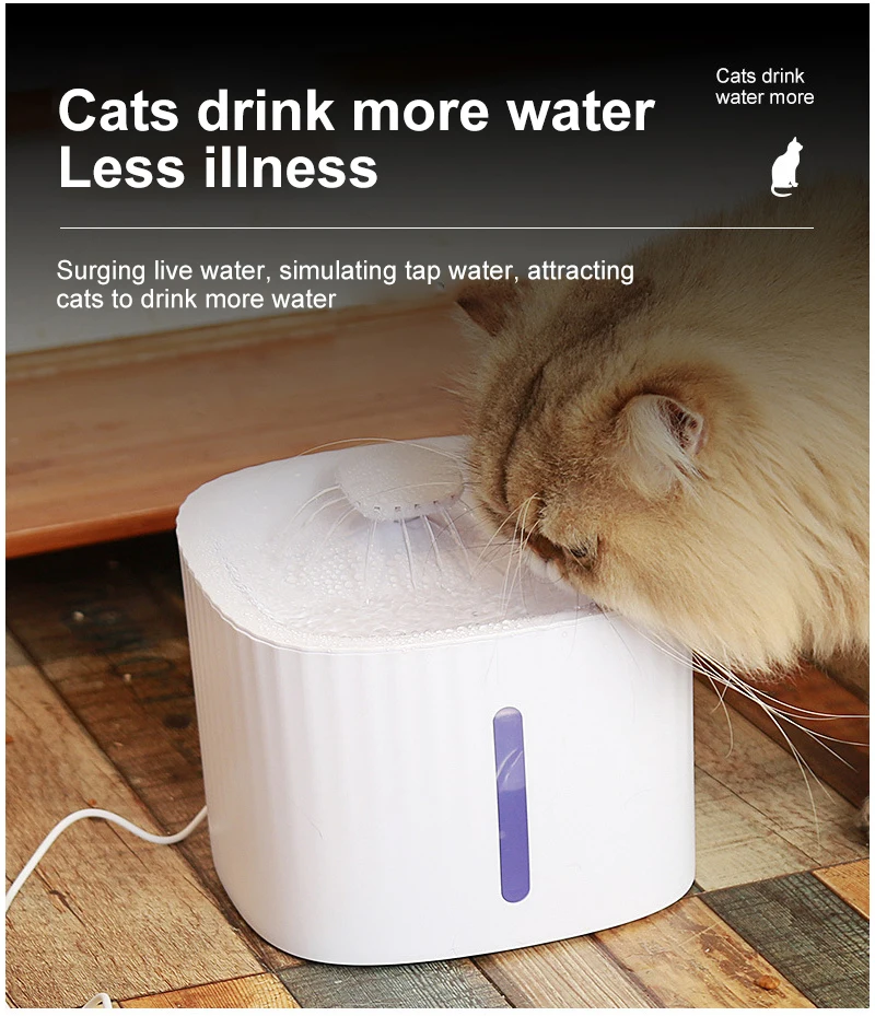 

3L Pet Drinking Fountain LED Luminous Visual Automatic Drinking Fountain Water Circulation Dog Watering Machine