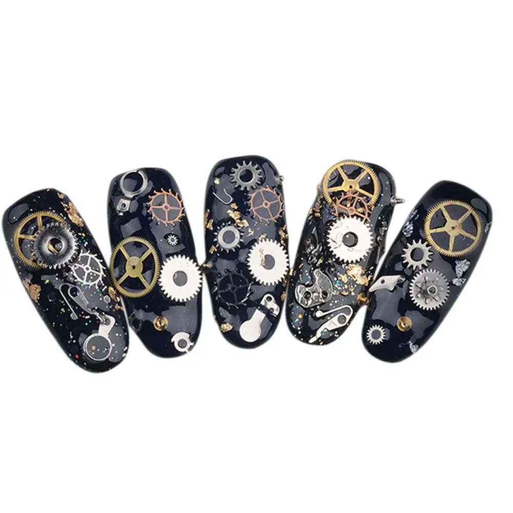 Модные персональные наклейки для ногтей разных размеров смешанные механические