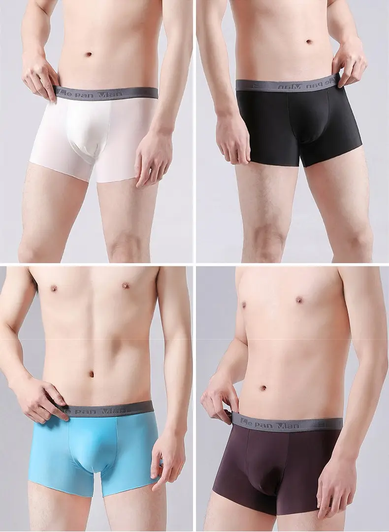 

2pcs Dry Fit Men's Boxer Underwear Summer Antibacterial Quick-Drying Plain Men Underpants Thin Quality Mens Clothes OMU203020