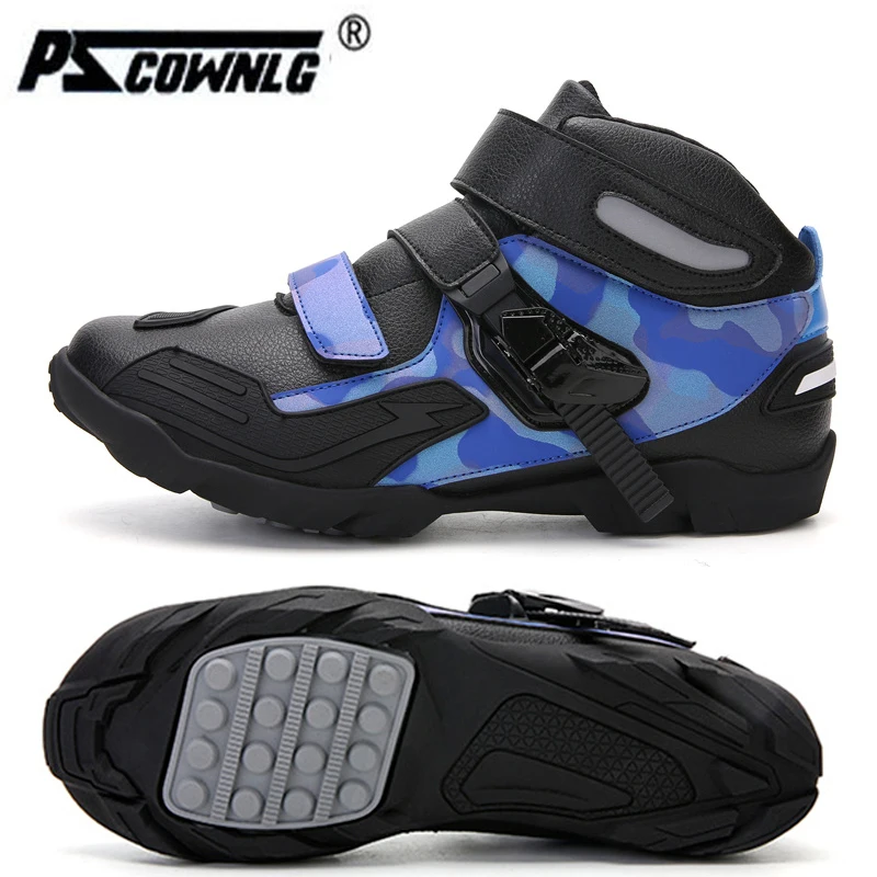 

Pscownlg Professional Men‘s Motorcycle Shoes Outdoor Sneaker Laser Discoloration Carbon Fiber Road Cycling Shoes