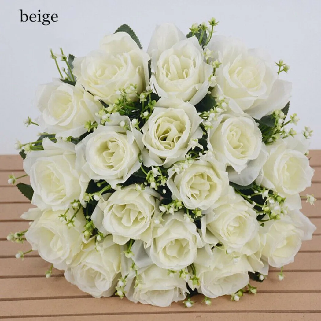 

Flowers Fake Rose Flower Home Leisure Living Room Office Rose 18 Heads