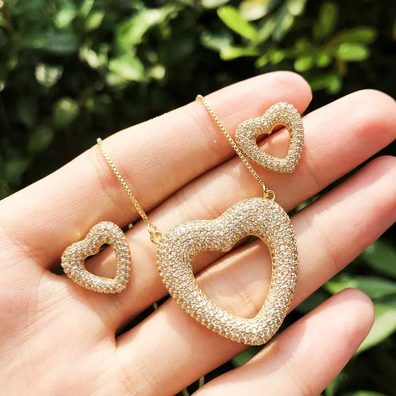 Комплект из колье и серёг с фианитом|Ювелирные наборы| |