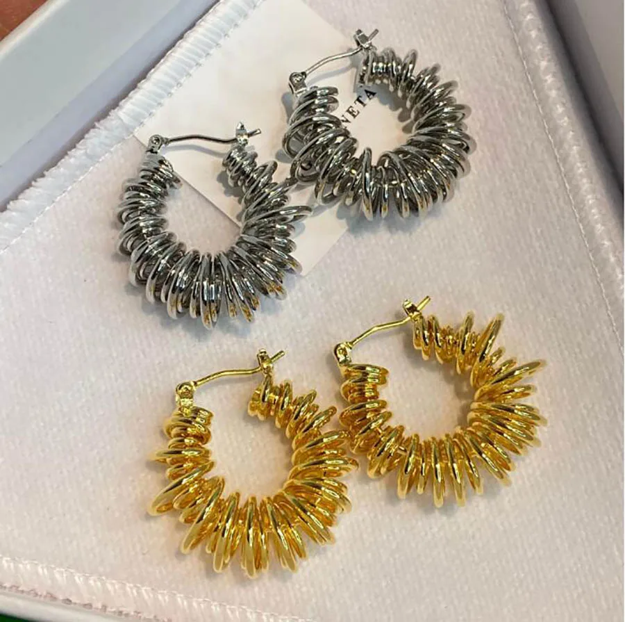 

unique designer hollow winding braided telephone line golden fashionable ear buckle chic Bird's nest simple elegant lady eardrop