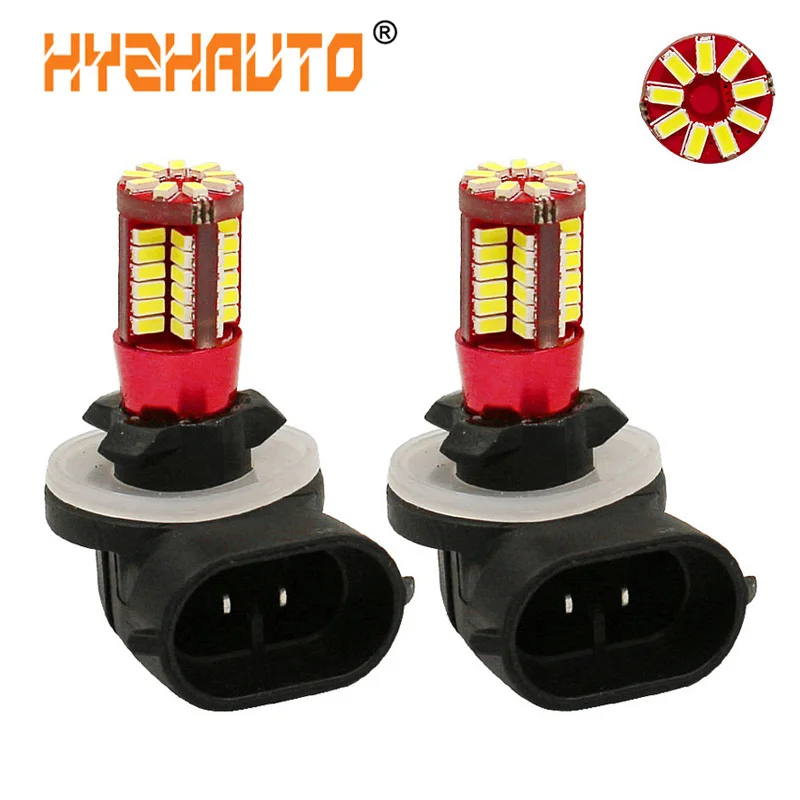 

HYZHAUTO 2Pcs H27 880 881 LED Fog Lights DRL Car Daytime Running Light Driving Lamp 57 smd 3014 LED White 6500K 12V