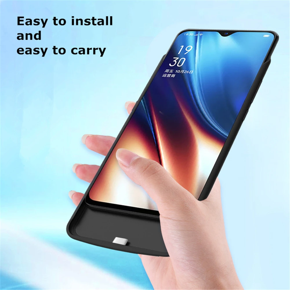 6500mah battery charger cases for oppo realme xt battery case power bank cover charging case for oppo realme x2 battery cover free global shipping