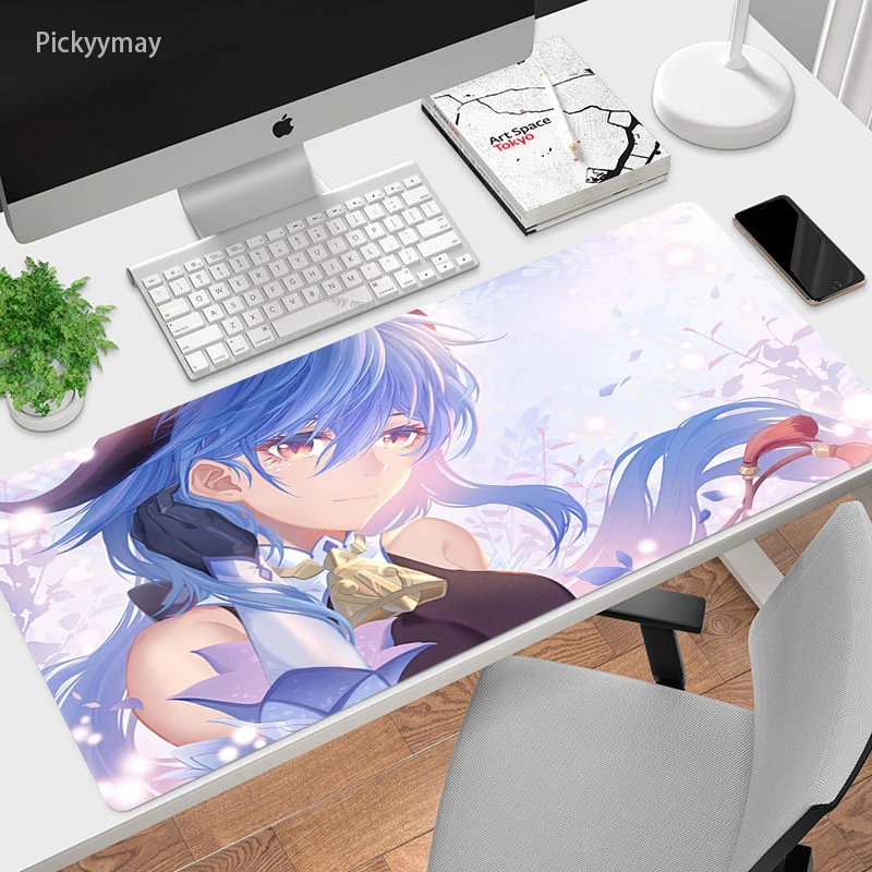 xxl mouse pad gaming accessories genshin impact gamer keyboard desk mats carpet non slip laptop big mousepad kawaii girl anime free global shipping