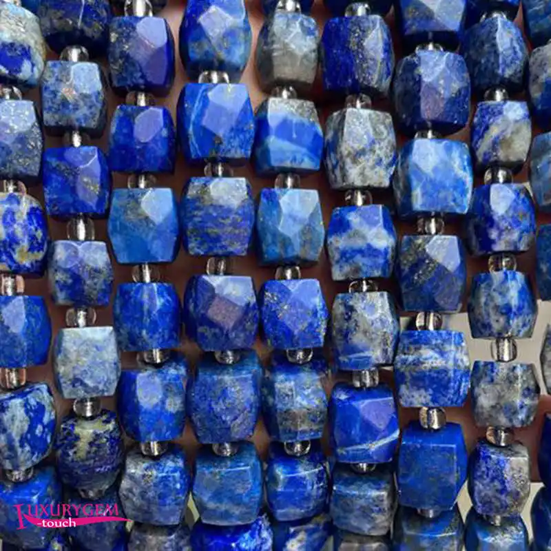 

Natural Lapis Stone Spacer Loose Beads 8mm 10mm Faceted Square Shape DIY Jewelry Making Accessories a4256