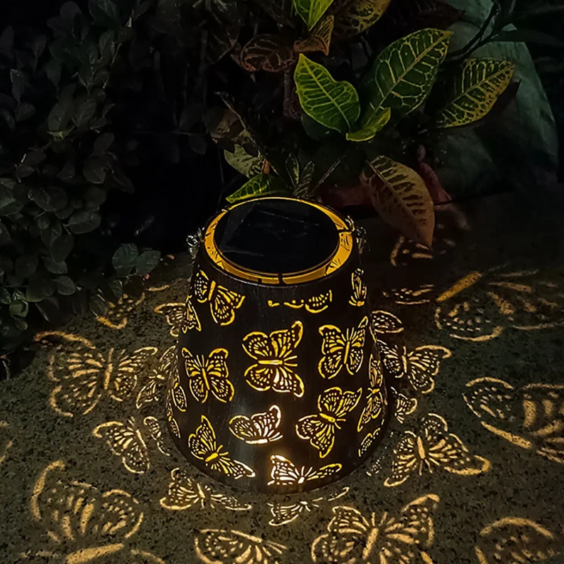 

Солнечная светодиодная проекционная лампа в виде полой бабочки, освещение для сада, декор для рождества, свадьбы, вечеринки