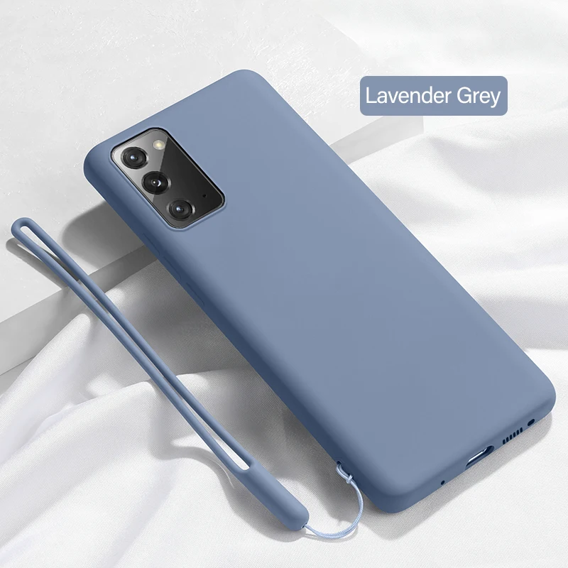 Ультратонкий милый чехол из жидкого силикона с ремешком для Samsung Galaxy S20 FE S10 Lite S9 Note