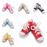 mini sneakers canvas 13 doll shoes 7 5cm dot high top shoes for bjd doll fashion shoes for russian diy handmade doll accessorie