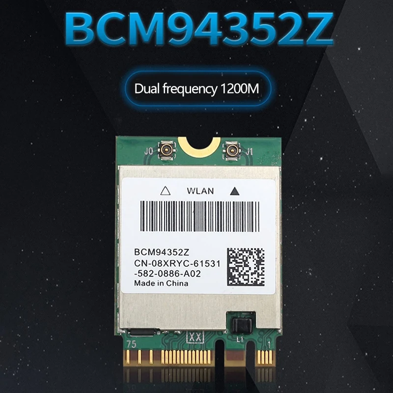 Network Card with 8DB Antenna BCM94352Z 1200Mbps 5G/2.4G Dual Band BT4.0 M.2 NGFF for Hackintosh MAC