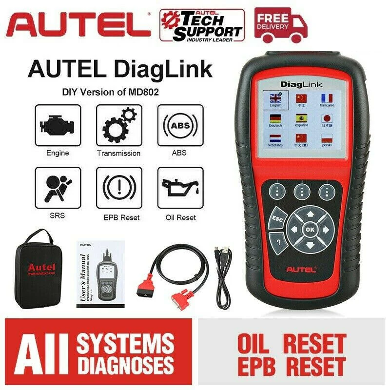AUTEL Diaglink OBD2 сканер все системы EOBD считыватель кодов коробки передач двигателя