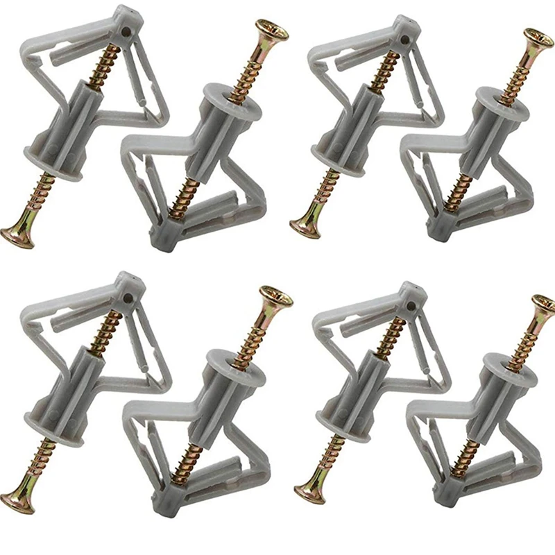 

100Pcs Drywall Anchor Kit Drywall and Hollow-Wall Anchor Assortment Kit Wall Anchor Hooks, and Hollow-Door Toggle Anchor