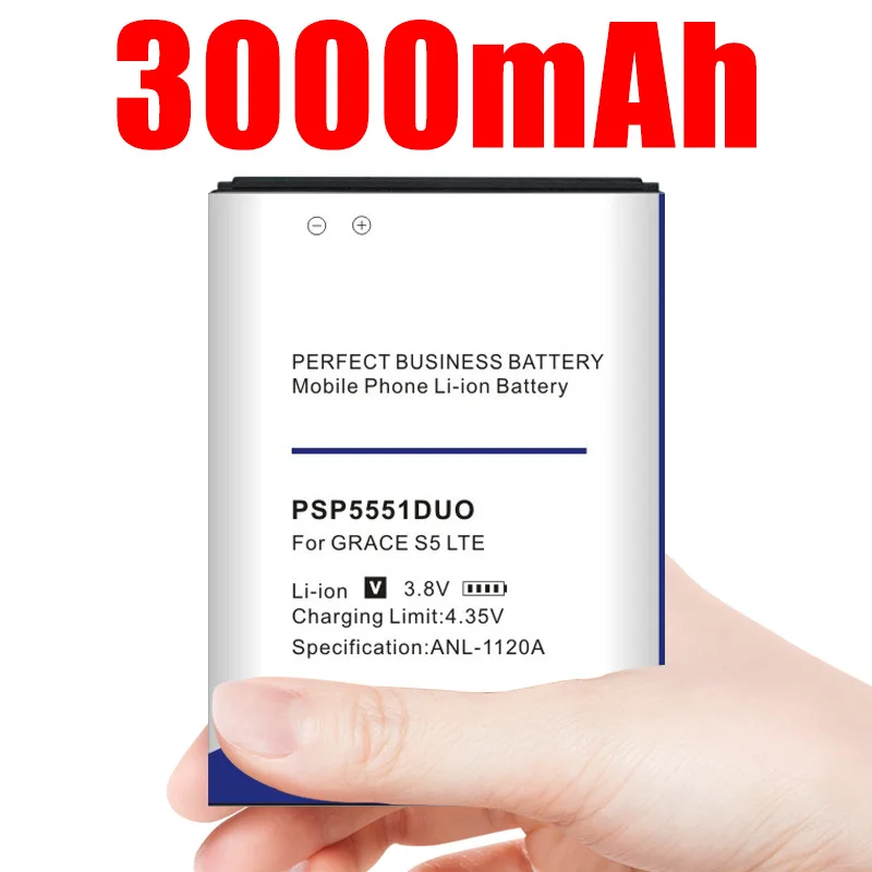 Сменный аккумулятор на 3000 мА · ч для Prestigio Grace S5 LTE PSP 5551DUO 5551 DUO Bateria аккумуляторы