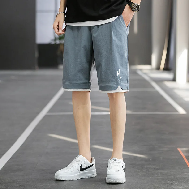 

QIWN Shorts Men's Summer Loose Tide Brand Leisure Sports Five-point Pants Trend Outer Wear Beach Seven-point Pants