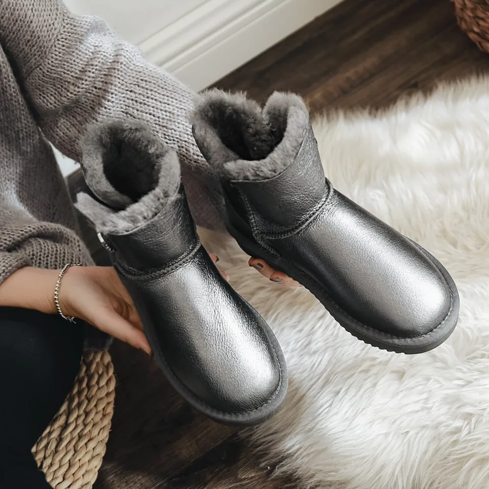 Новинка; зимние ботинки из натуральной овечьей кожи; натуральный мех; Botas Mujer; Коллекция года; Натуральная шерсть; теплые зимние ботинки; Модные женские ботильоны